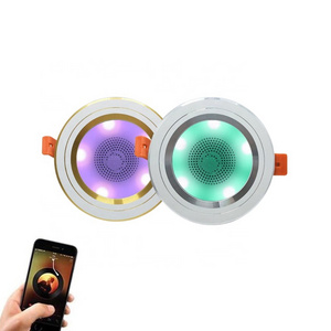 High quality 4IN  Round RGB Recessed  Color Changing APP Control speaker LED Bulb Smart MUSIC Downlight