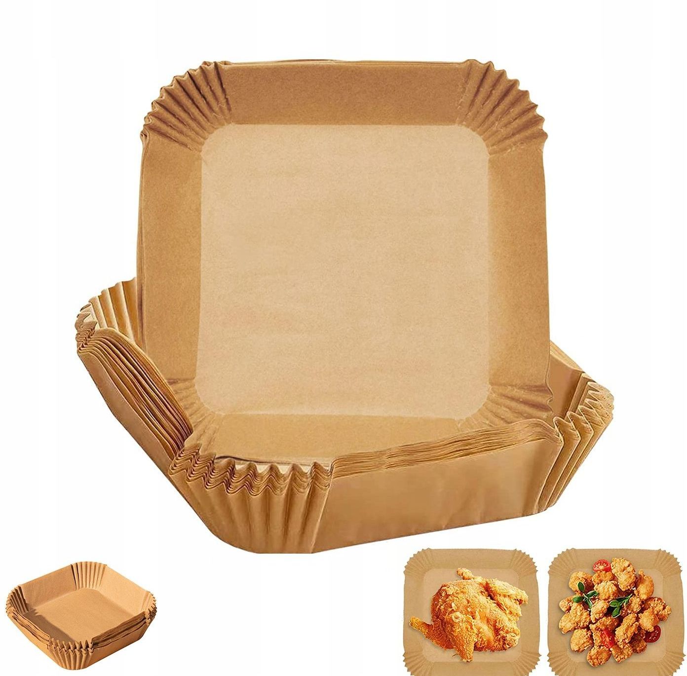 Air Fryer Liners Disposable Square Paper 7.9inch Non-Stick Parchment Paper for Oil-proof Water-proof Aifryer Basket