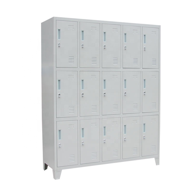 JF-5B3A manufacturer wholesale price steel locker cabinet metal school storage 9 12 15 18 door locker gym locker for sale