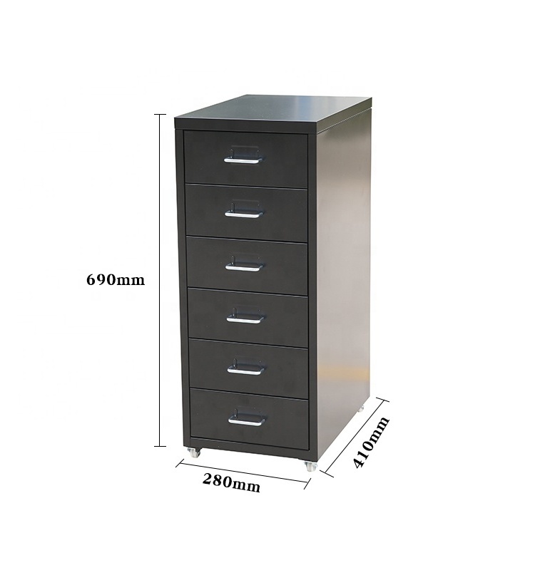 Luoyang Metal 6 Drawer Office Furniture Small Filing Cabinet Metal Nightstand Drawer Cabinet for Sale