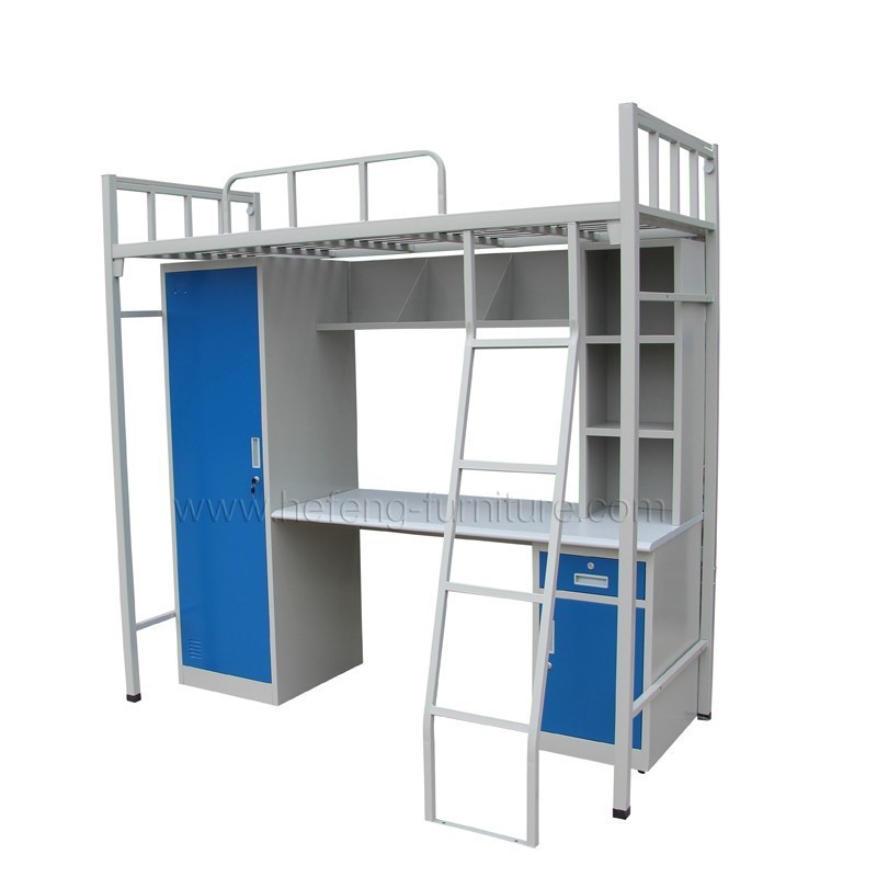 Heavy Duty Metal Frame Bunk Beds Student Bunk Bed with Desk and Wardrobe JF-B012 Modern Appearance Bunk Bed