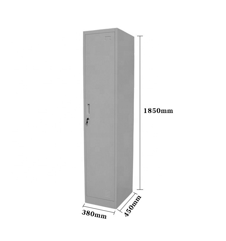 Full Height Single Tier 1 Door  Metal Steel Closet Locker with Key Lock