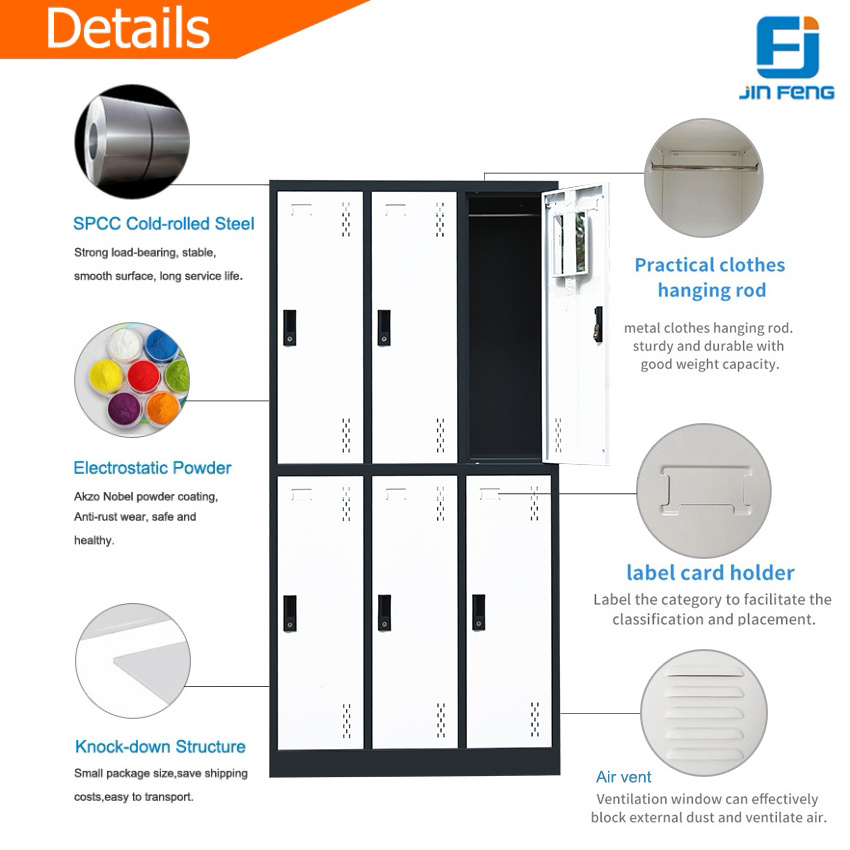 Gym Closet School Office Cupboard Locker Cabinet 2 6 9 15 20 Door Steel Locker Metal Staff Wardrobe Iron Storage Worker Lockers