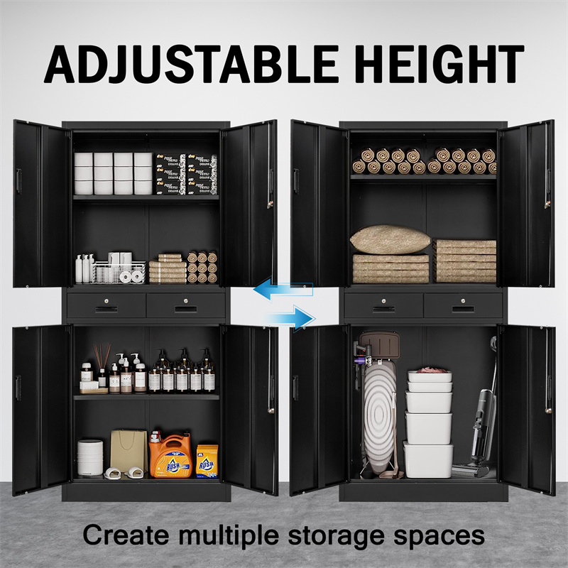 Metal storage cabinet 4 doors file cabinet with 2 drawer 4 doors steel filing cabinet office furniture office cupboard