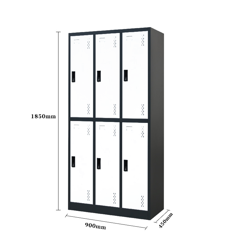 Gym iron locker cabinet steel staff metal worker lockers school storage metal locker 6 pintu roperos armario