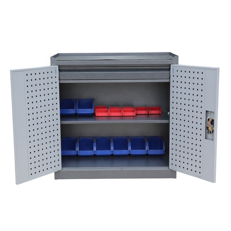 Work Tool Benches Tool Hanging Board Rack Lockable Metal Tool Cabinet Garage Storage Cabinets