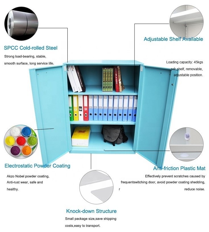 JF-C01BN Office Furniture Metal Cupboard Half Height Steel File Cabinet