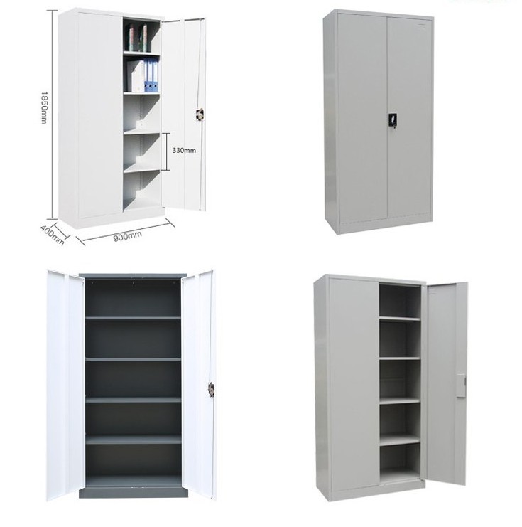 Factory Sell Office Metal Tall Garage Storage Cabinet 2 Swing Doors Cabinet Iron Cupboard