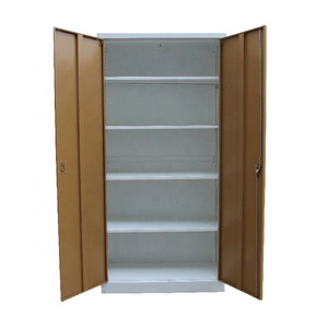 Factory Sell Office Metal Tall Garage Storage Cabinet 2 Swing Doors Cabinet Iron Cupboard