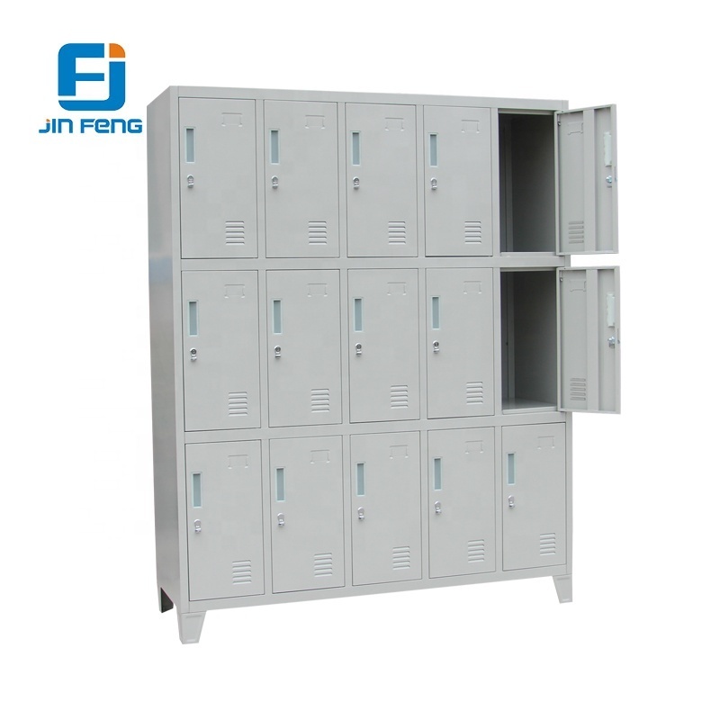 JF-5B3A manufacturer wholesale price steel locker cabinet metal school storage 9 12 15 18 door locker gym locker for sale