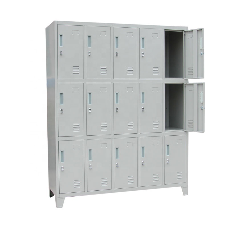 JF-5B3A manufacturer wholesale price steel locker cabinet metal school storage 9 12 15 18 door locker gym locker for sale