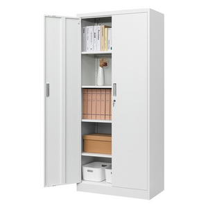 Customized 2 Doors Office Metal Storage Cabinet Steel Cupboard Metal Cabinet Filing Cabinet With 4 Shelves