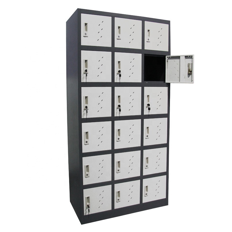 18 door storage 18 compartment metal public locker bag box iron cabinet