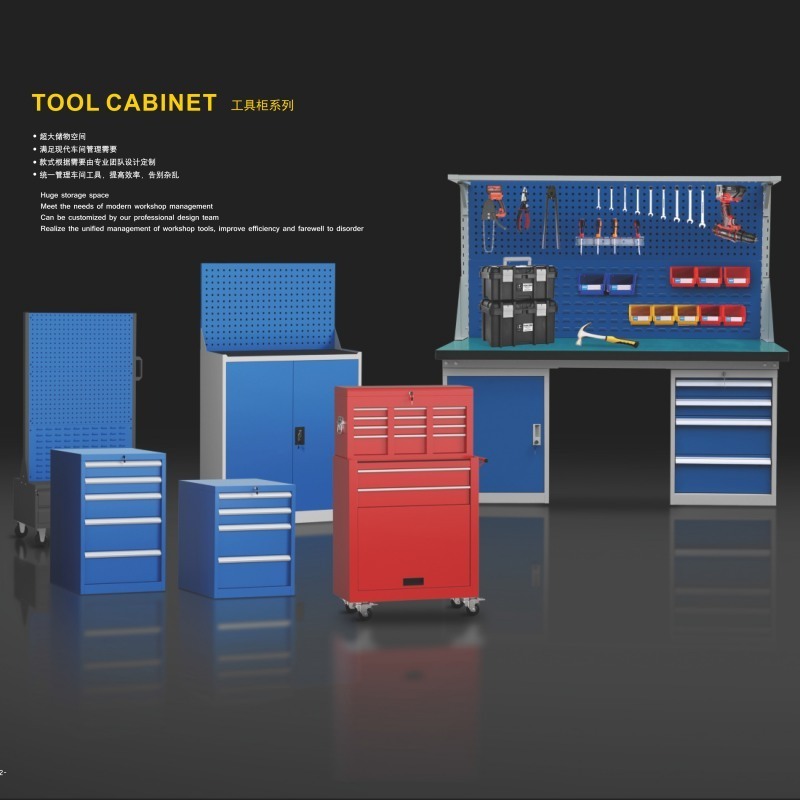 Metal Garage Storage Tool Cabinets Heavy Duty Tool Chest Storage System Iron Workbench Steel Tool Trolley For Workshop