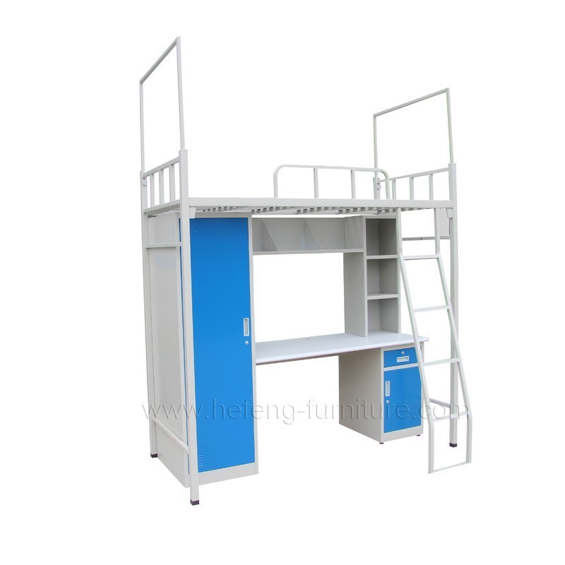 Heavy Duty Metal Frame Bunk Beds Student Bunk Bed with Desk and Wardrobe JF-B012 Modern Appearance Bunk Bed