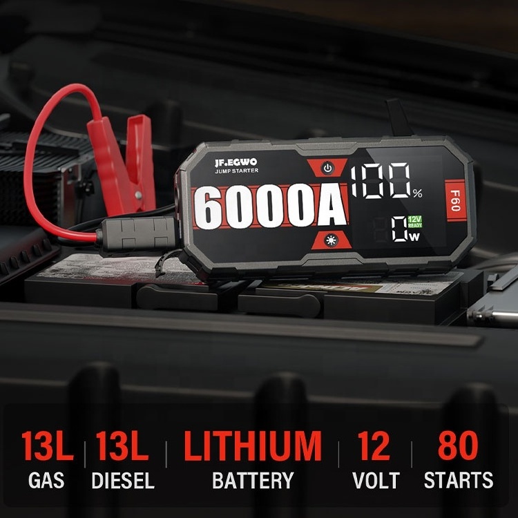 12V car booster 6000A jump starter 30000 mAh portable power station for 13L gasoline engine 13 L diesel engine