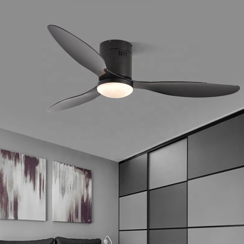 Modern 3 Blade ABS Ceiling Fans Light Dimmable Remote Control Led Ceiling Fan With Lamp Living Room Bedroom Decorative