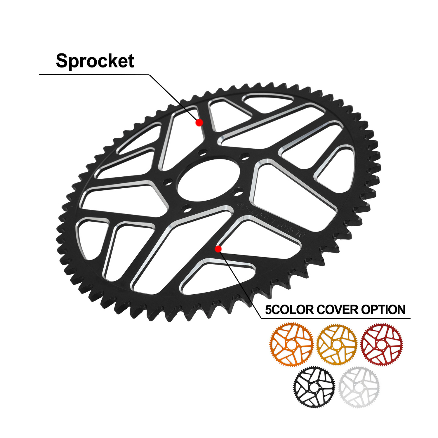 JFG Electric Motor Scooter 7075 Aluminum 48T 54T 58T 60T 62T Chain Sprocket For Surron