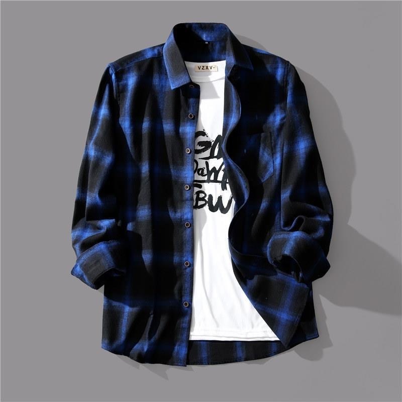 Casual Long Sleeve Button Up Men's Shirt Custom Lumber jack Flannel shirt customize logo