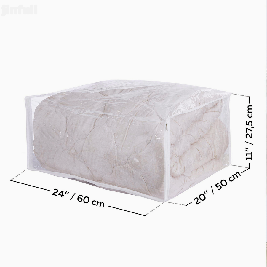 foldable recyclable clear PVC blanket Bag zipper bag Comforter Bedding Organizer Transparent Moving vinyl clothes storage bags