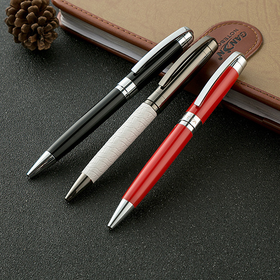 GemFully New design Corporate Business Customized Souvenir  luxury white metal ball pen gift set