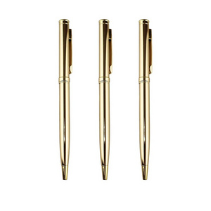 GemFully office supplies rose gold stainless steel pen metal slim pens with logo