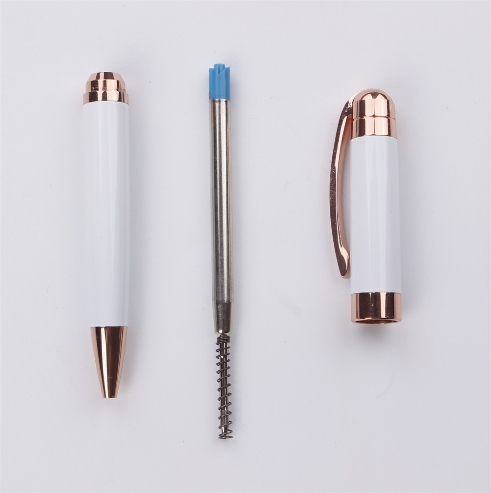 GemFully New design Corporate Business Customized Souvenir  luxury white metal ball pen gift set