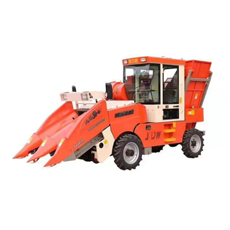 Self propelled wheel corn harvester Chinese corn harvesting machine