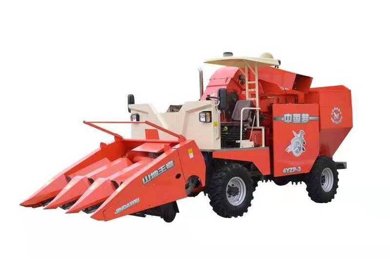 Self propelled wheel corn harvester Chinese corn harvesting machine