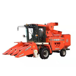 Self propelled wheel corn harvester Chinese corn harvesting machine