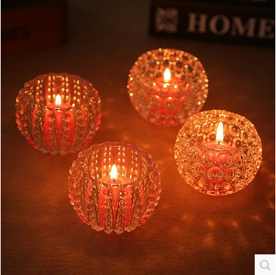 Wholesale Table Decoration Glass Candleholder for Wedding Carton Packaging Christmas Clear Candle Stand Pressed Blow HOLIDAYS