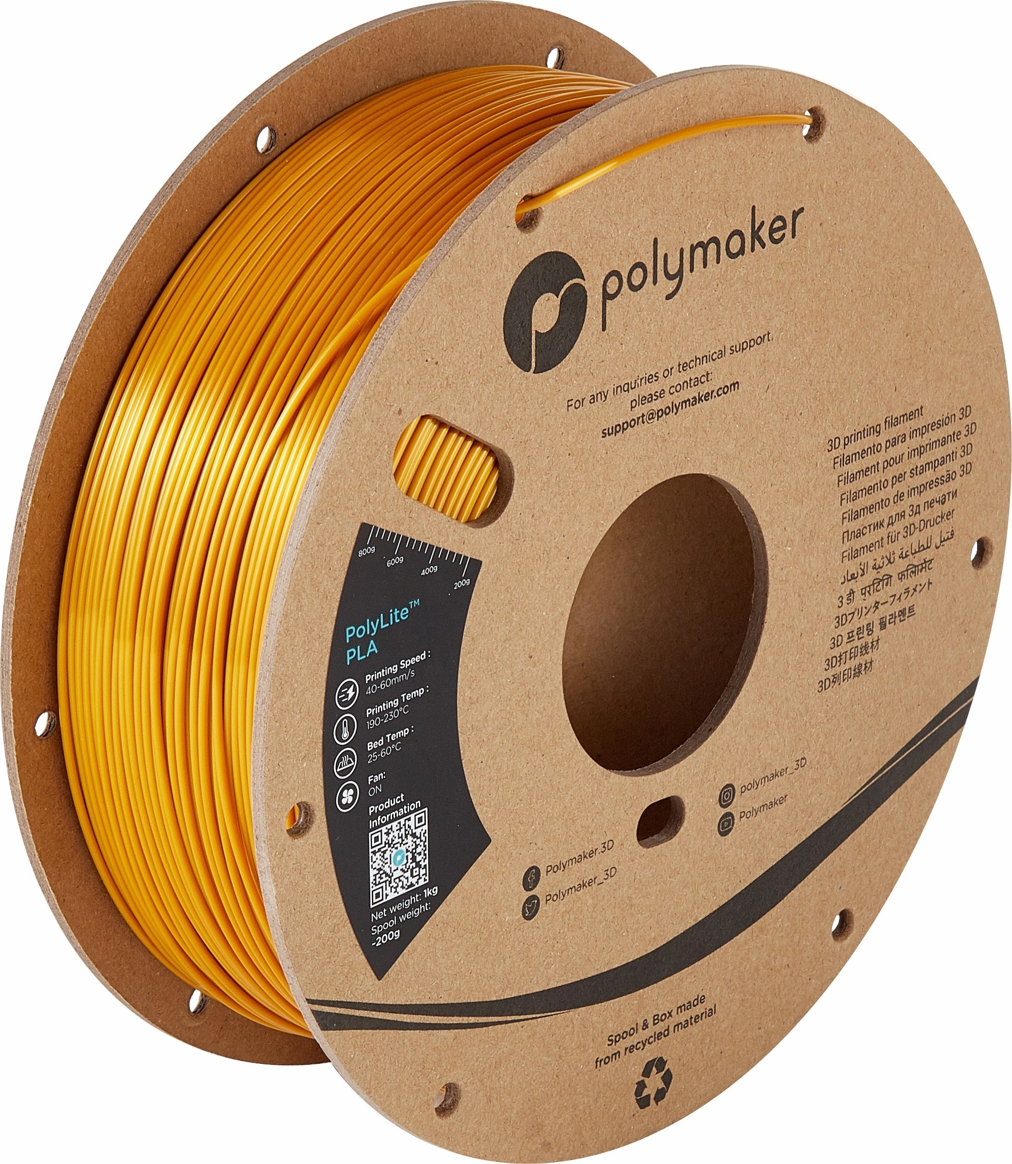 2024 New Arrival Shiny Prints Reliably Shiny 1kg /1.75mm Polymaker PolyLite Silk 3D Printing PLA Filament