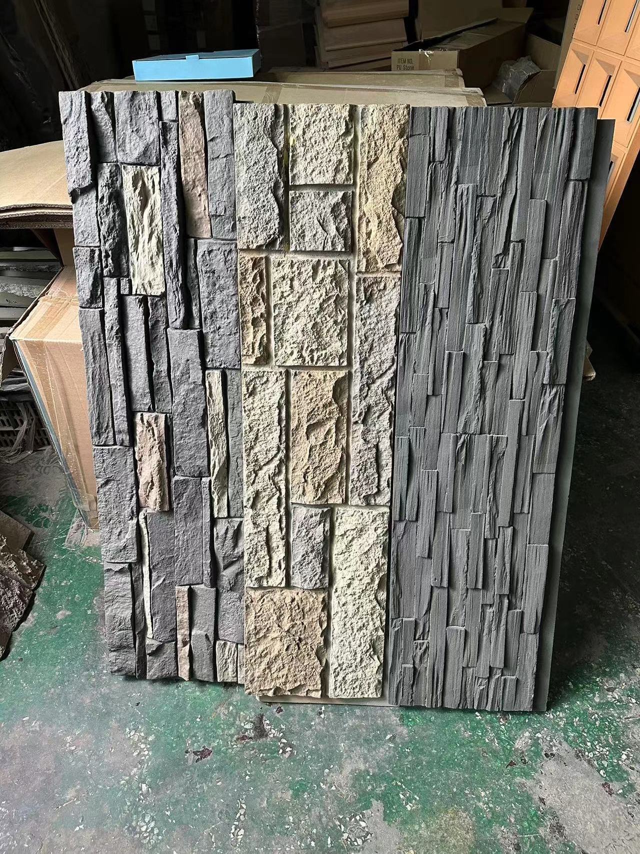 2023 Outdoor waterproof pu culture stone decoration pu stone wall panel