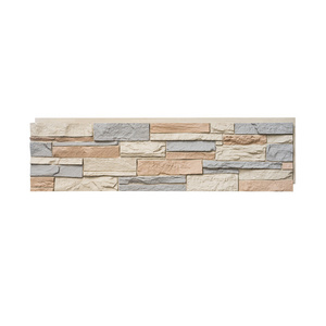 Waterproof lightweight PU faux stone wall panel polyurethane interior and exterior 3D cultural stone Big Rock Stone Brick veneer