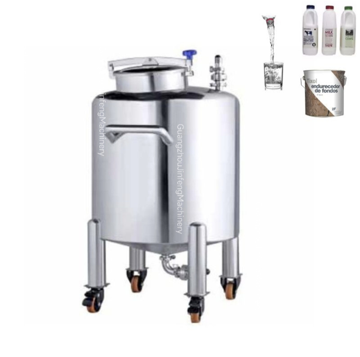 Movable 500L Milk Vegetable Edible Cooking Olive Oil Cosmetic Liquid Water Price of Stainless Steel Storage Tanks