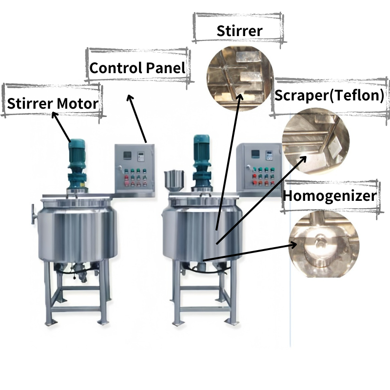 Shampoo Aloe Vera Gel Making Machine Bleach Cleaner Dishwasher Homogenizer Liquid Soap Homogenizing Tank Mixer Machines