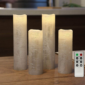 Set of 4 Slim Battery Operated Flameless Led Wax Candles with Remote, For Party Christmas Halloween Decoration