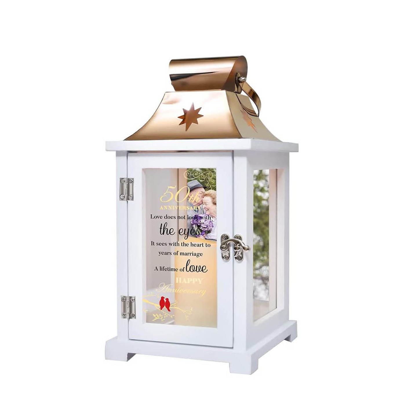 50th Wedding Anniversary Lanterns With Led Candle for Couple /Parents/ Wife/ Husband