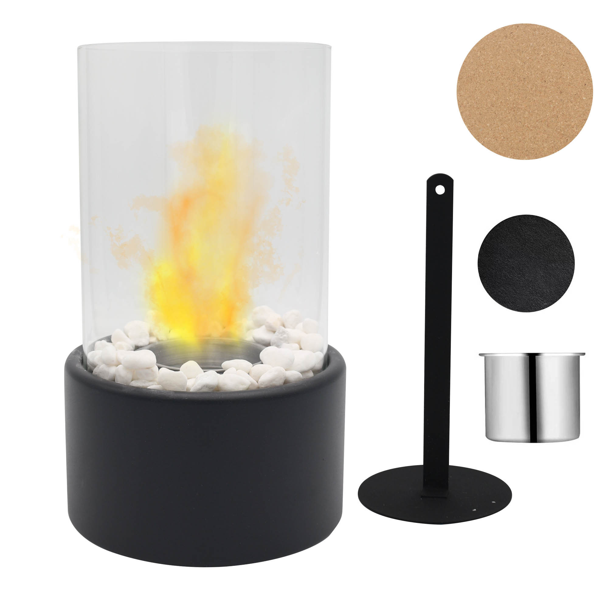 Tabletop bio ethanol fireplace burner freestanding for indoor and outdoor use