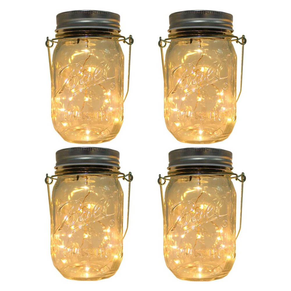 Hot sale Mason Jar Solar LED lights lantern outdoor waterproof led Hanging  decorative garden 20 led