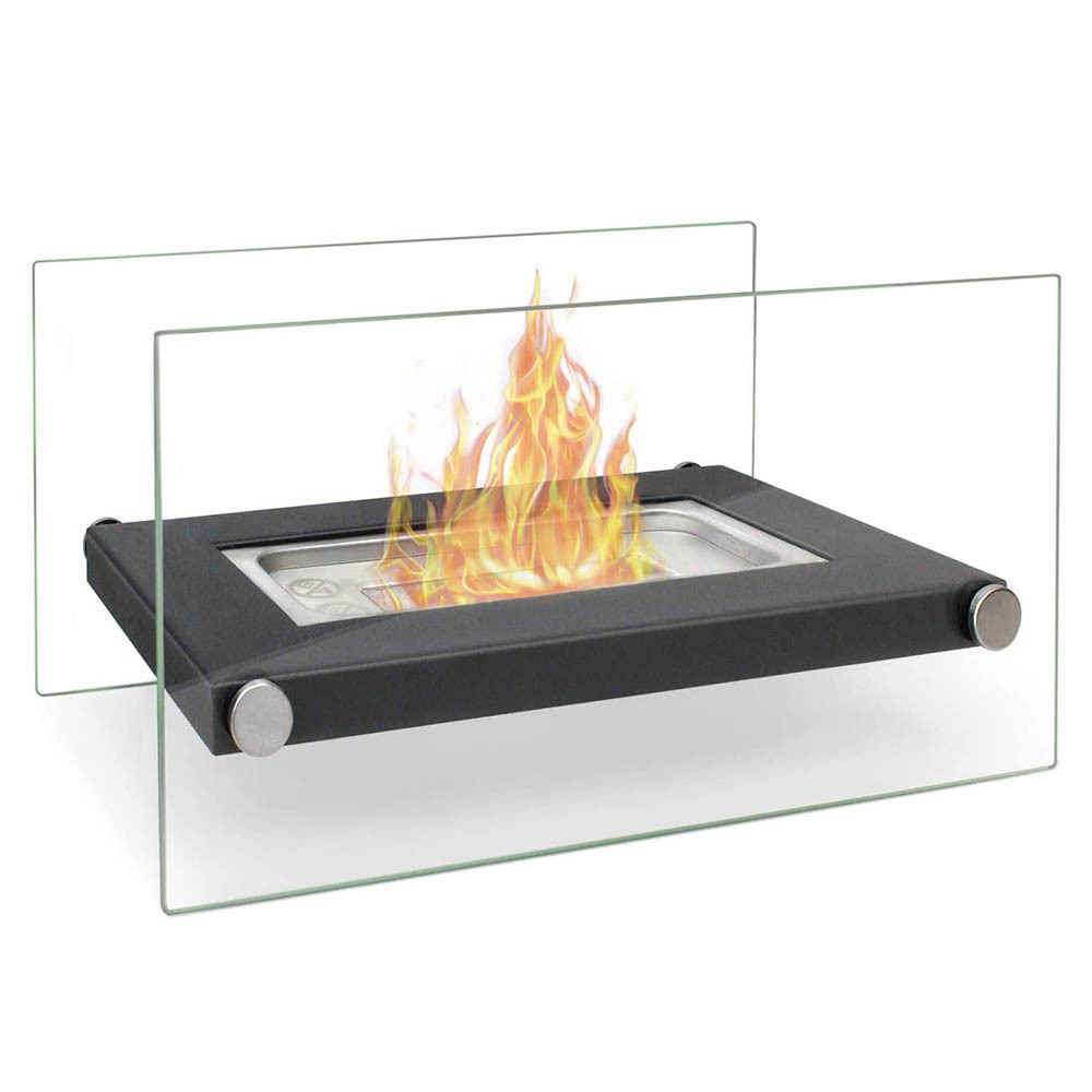 Outdoor Small Desktop Free Standing Bio Fuel Fire Pit Table Bio ethanol Tabletop Glass Fireplace