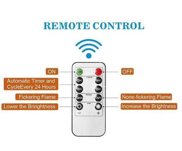 JHD0100125 Set of 3 Realistic Moving Wick Flickering Led Electric Candle battery Operated Candles with Remote Control