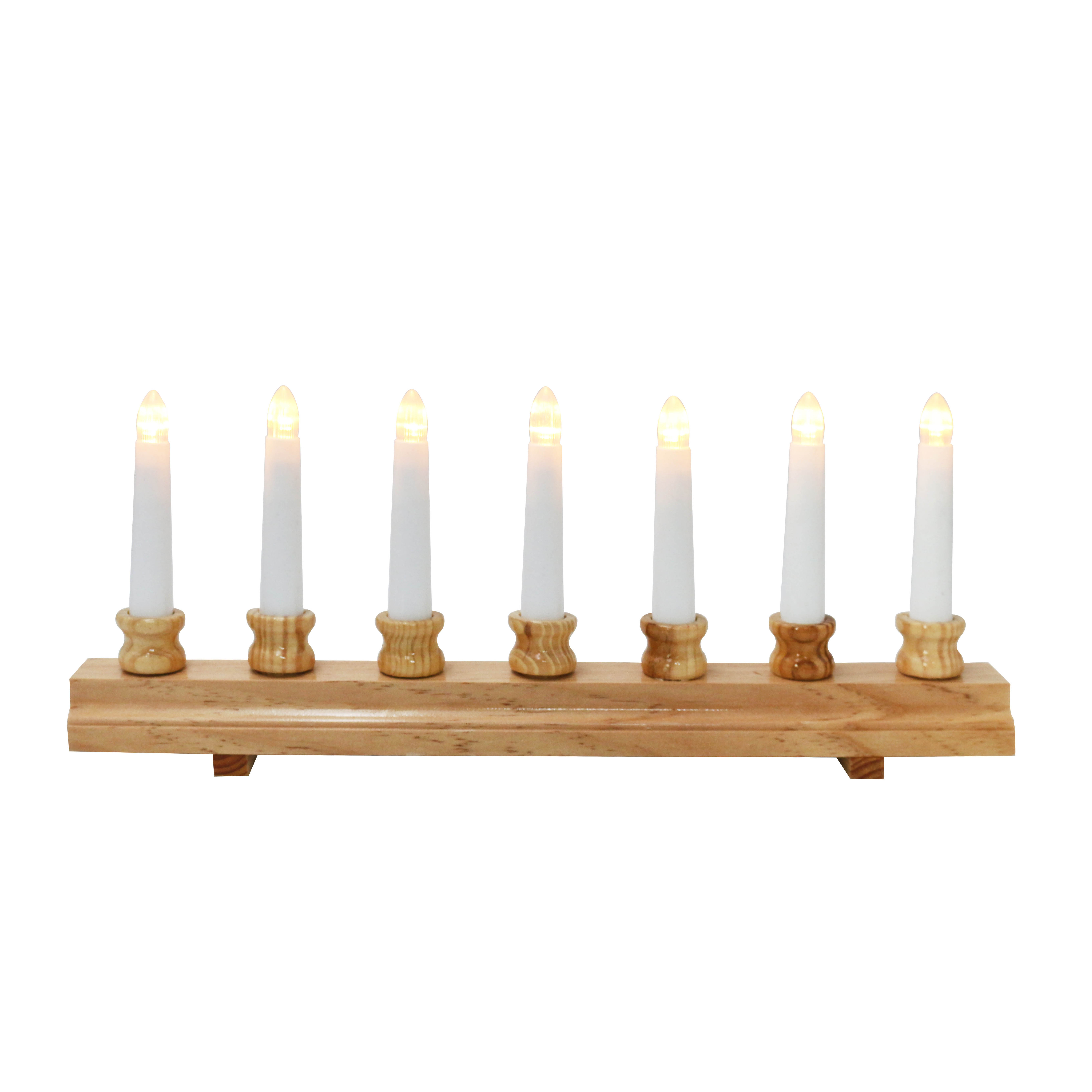 Rechargeable  Wooden Tea Light Candleholders with 7 plastic led candles