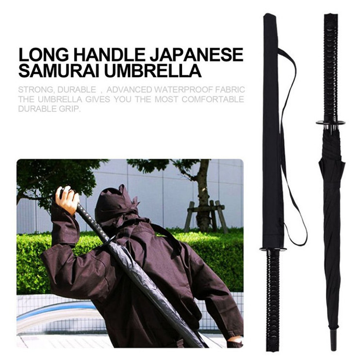 Wholesale Promotion Custom Design Logo 8k/16k/24k Japanese Samurai Sword Long Handle Umbrella