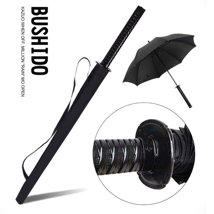 Wholesale Promotion Custom Design Logo 8k/16k/24k Japanese Samurai Sword Long Handle Umbrella