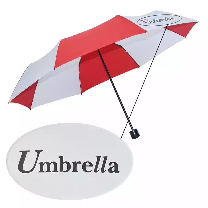 Wholesale Custom Cheap Promotional Logo Printed Windproof 3 Fold Advertising Travel Tiny Portable Foldable Folding Umbrella