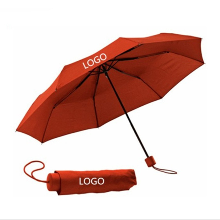 Wholesale Custom Cheap Promotional Logo Printed Windproof 3 Fold Advertising Travel Tiny Portable Foldable Folding Umbrella