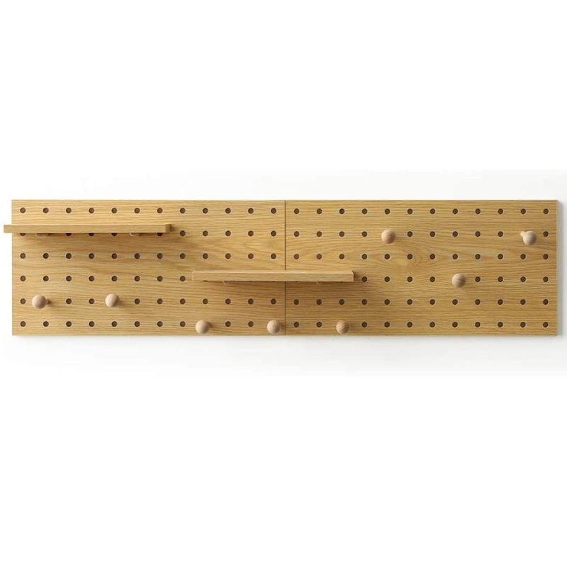 Nordic style Wood Panel Pegboard Modular Hanging Storage Organizer Coat Rack Shelf Wooden Floating Shelves for Wall