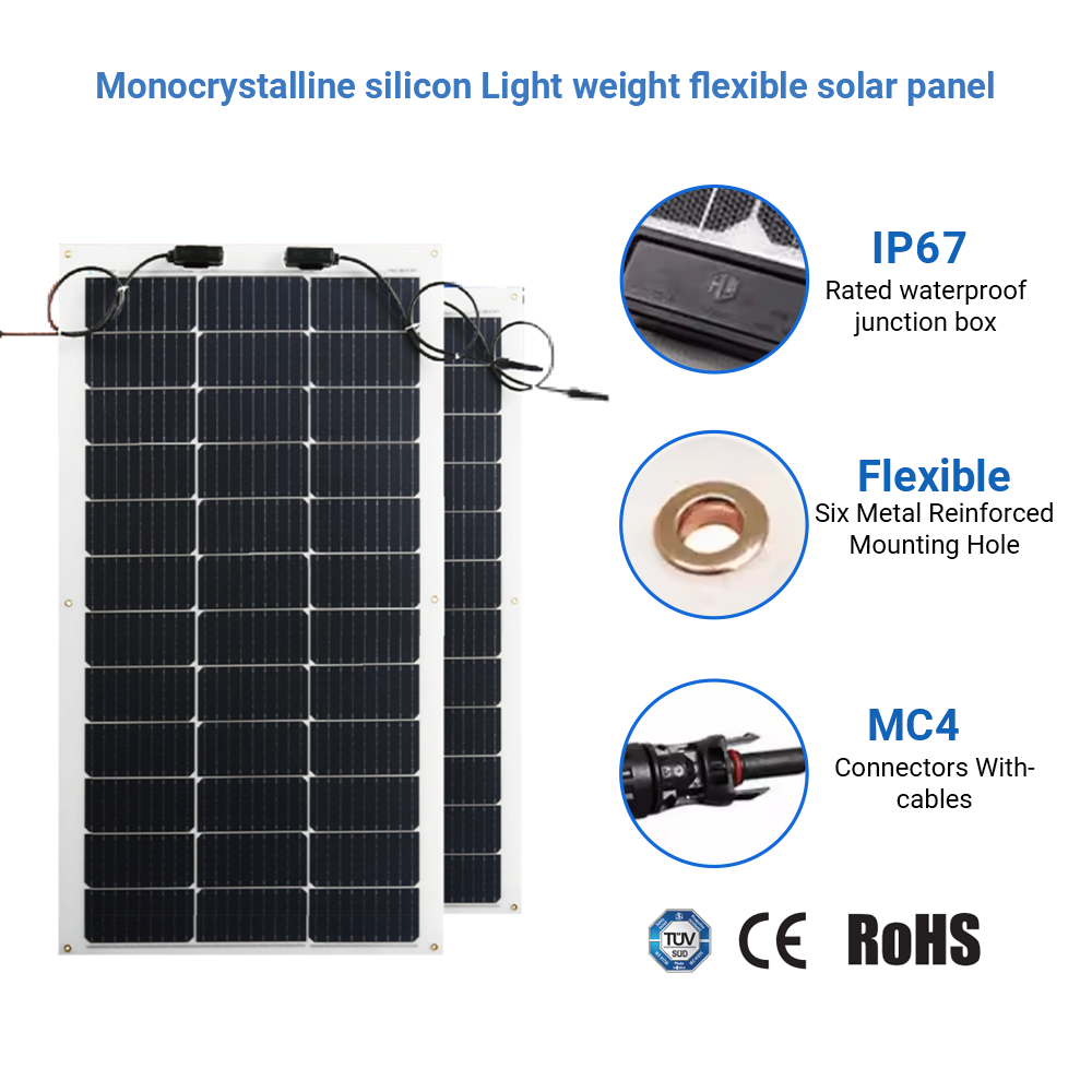 flexible solar panel 300w 400w 500w shingled flexible solar panels Module Price Lightweight Mono PERC Solar Panels For Boat RV