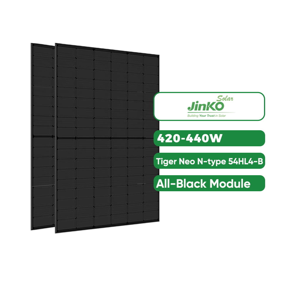 Jinko Tiger Neo N-Type 54HL4R-B All Black Solar Power Panel 420w 425w 430w 435w 440w N type Topcon jinko Solar Panel full Black